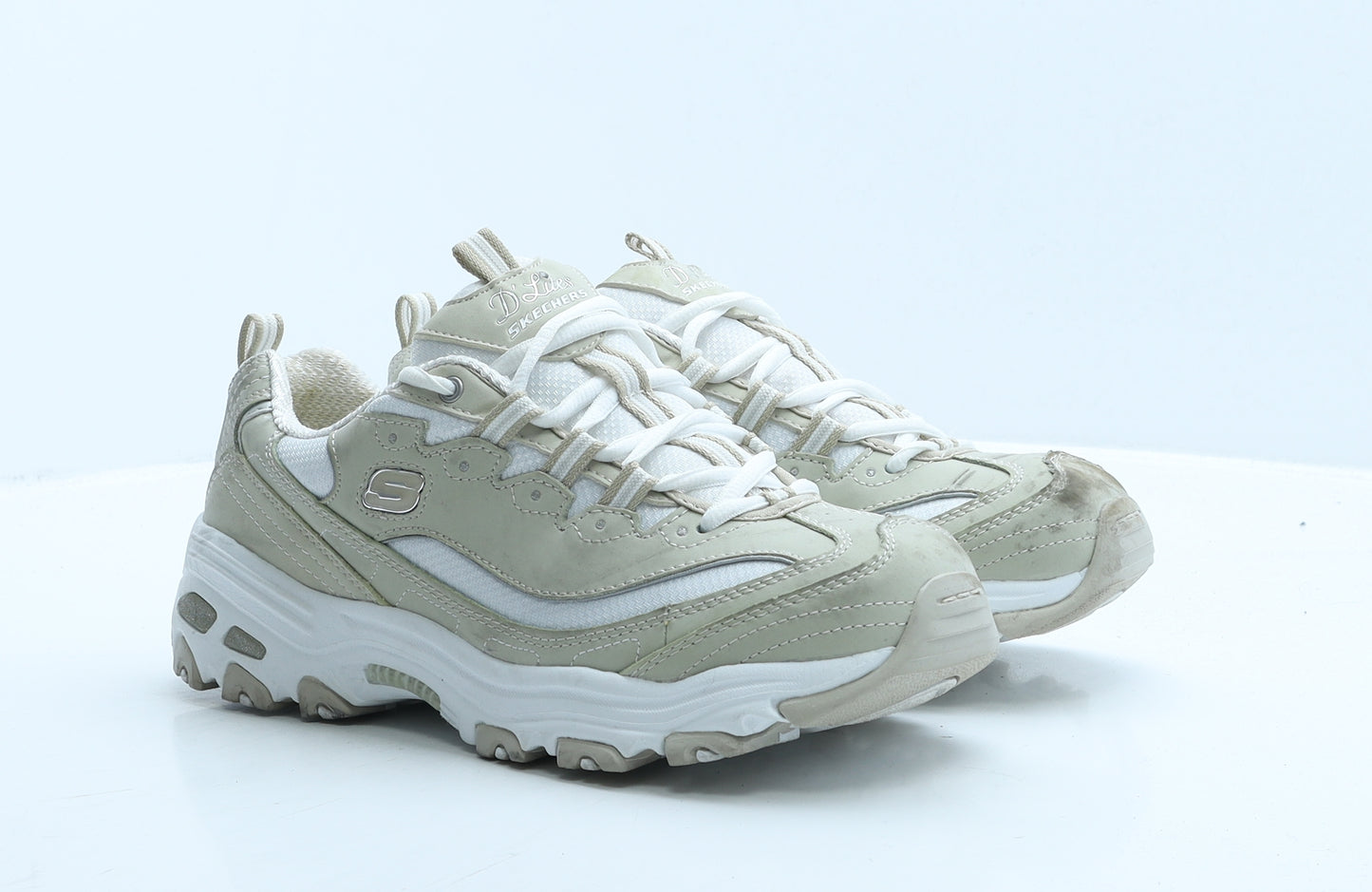 Skechers Womens Beige Leather Trainer UK 7 40