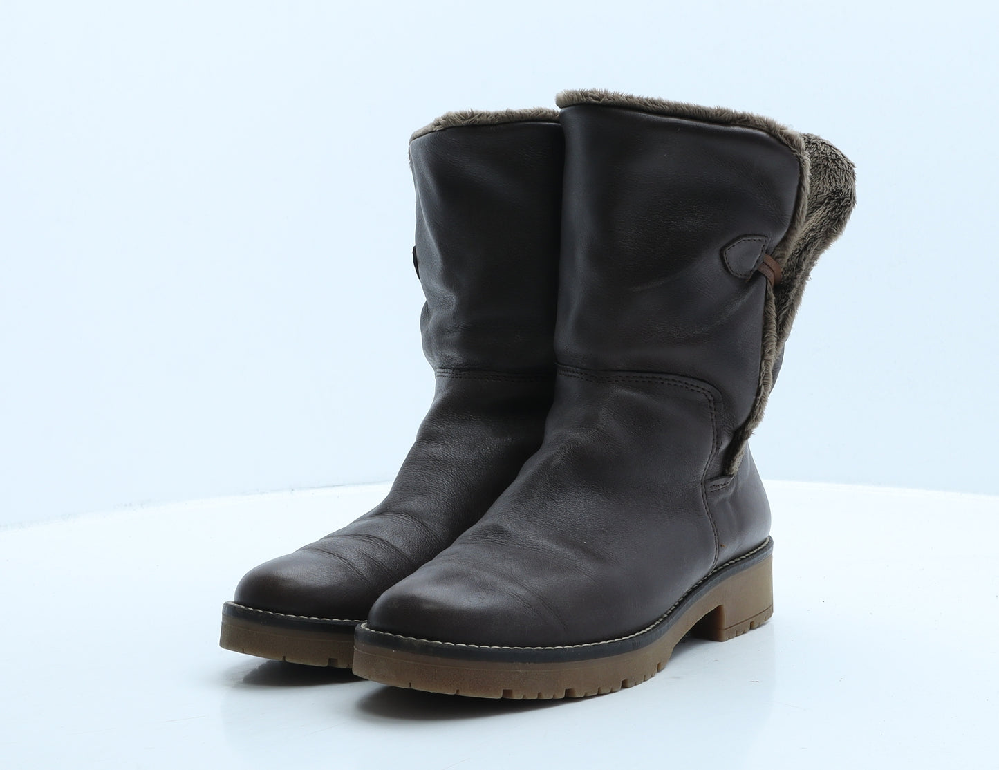 Pitillos Womens Brown Leather Shearling Style Boot UK 6 39