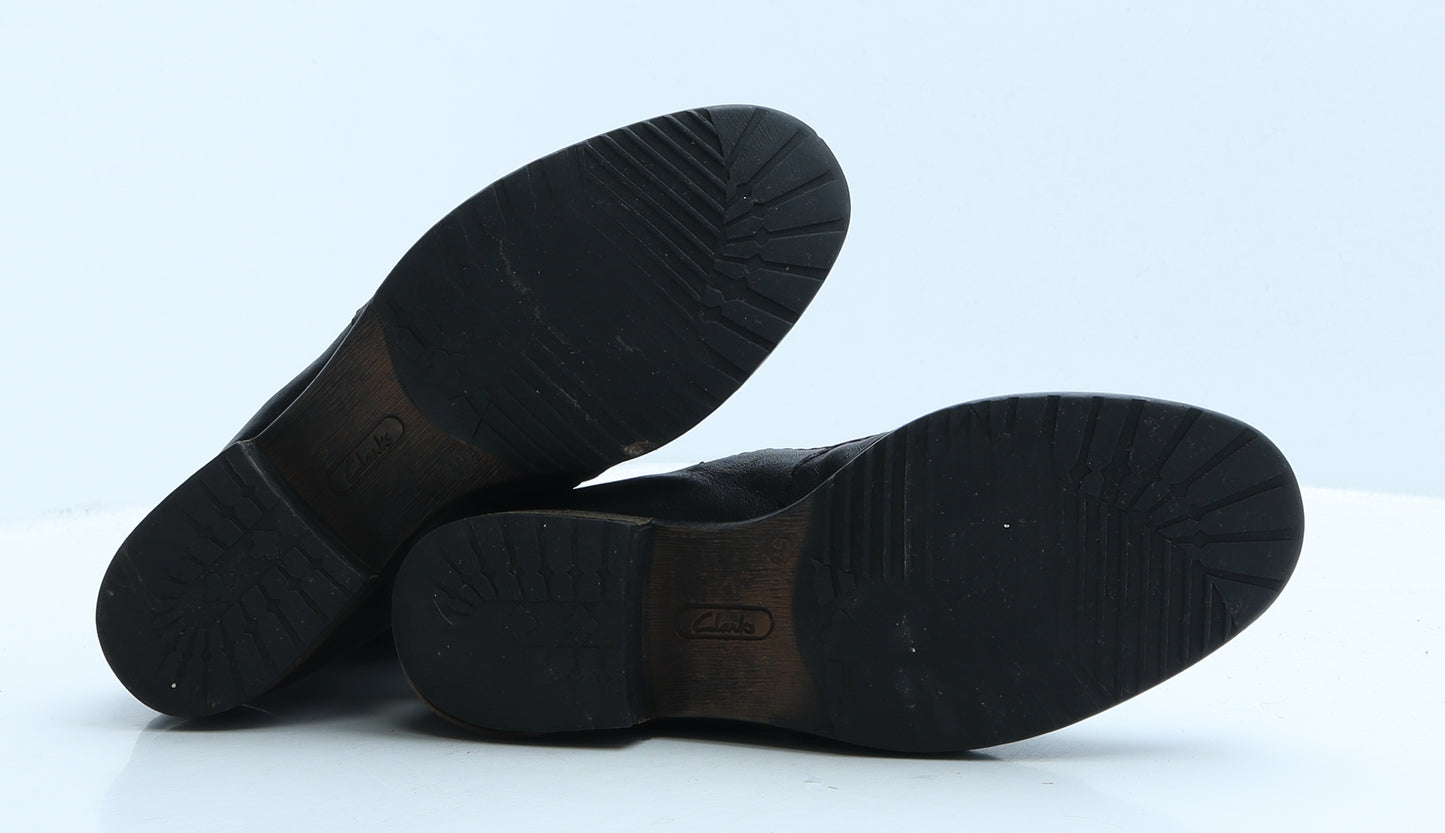 Clarks Womens Black Leather Biker Boot UK 5.5