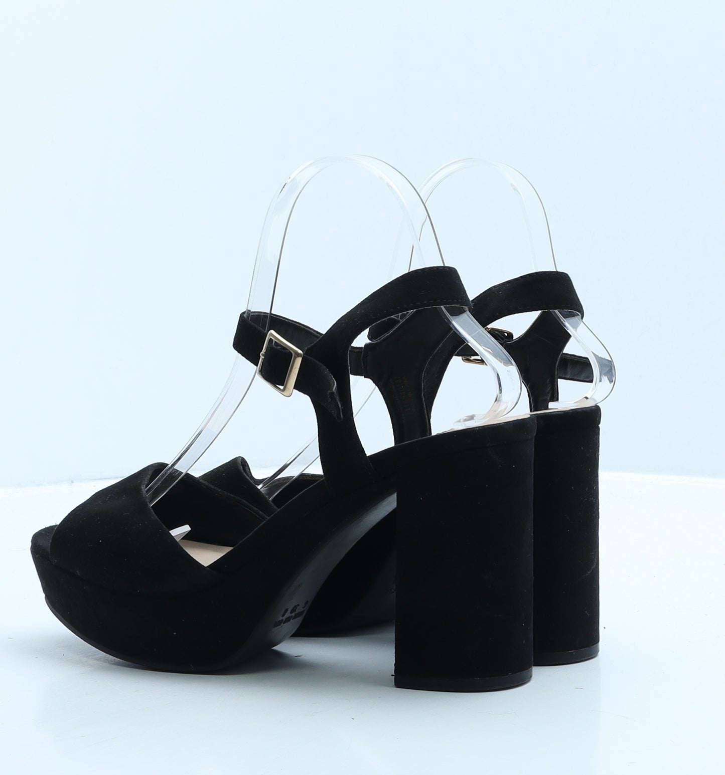 Primark Womens Black Suede Platform Heel UK 6 39