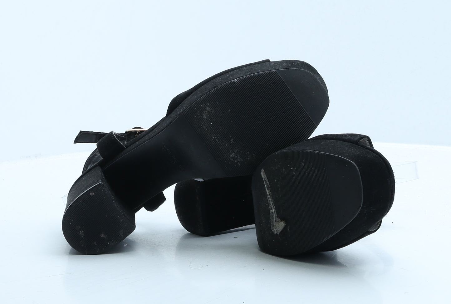 Primark Womens Black Suede Platform Heel UK 6 39