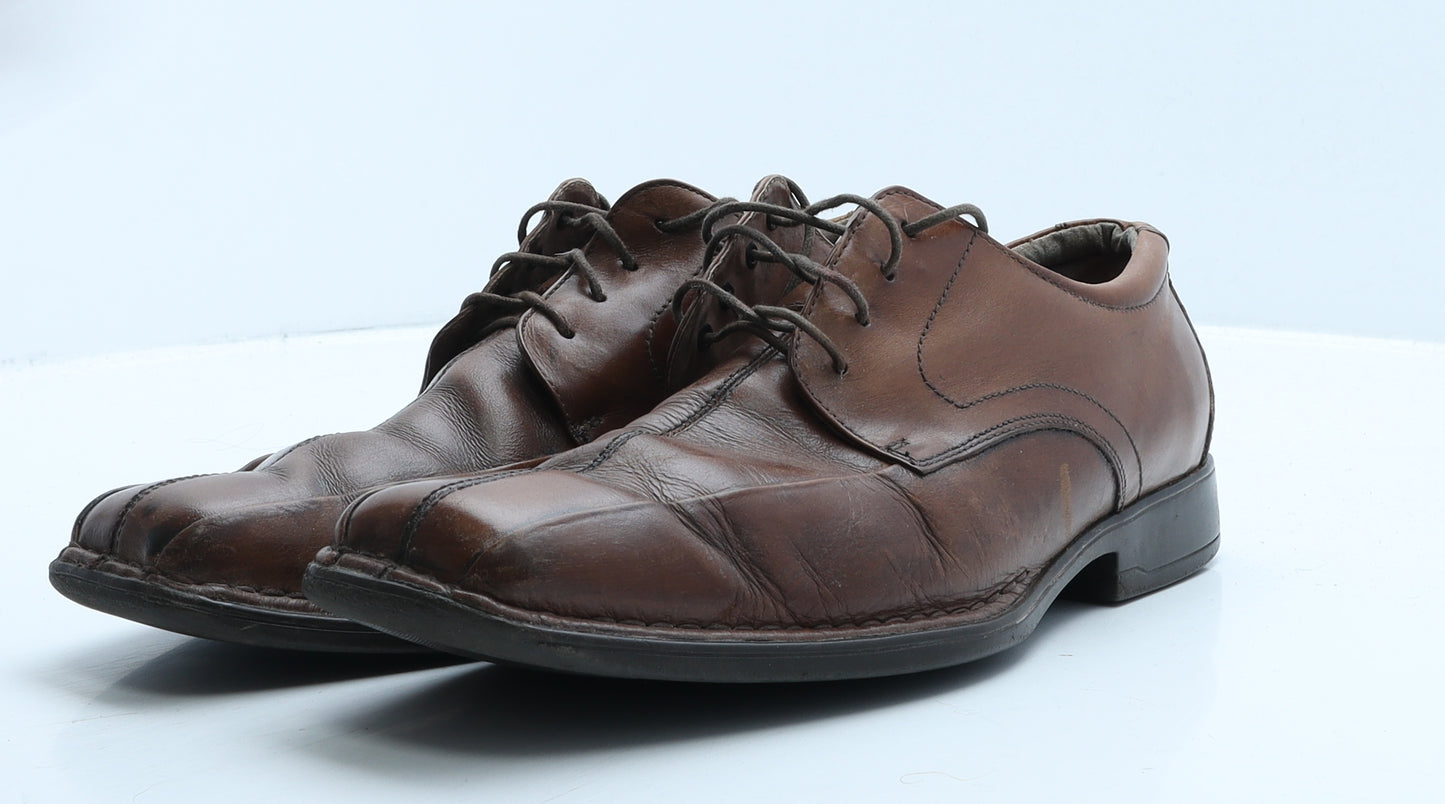 Clarks Mens Brown Leather Oxford Dress UK 1