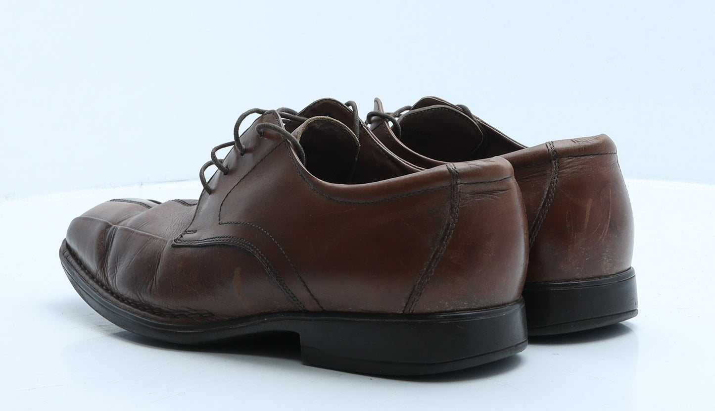 Clarks Mens Brown Leather Oxford Dress UK 1