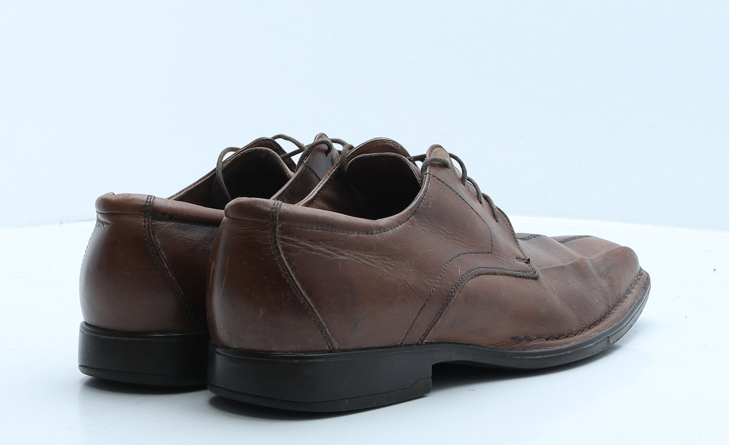 Clarks Mens Brown Leather Oxford Dress UK 1