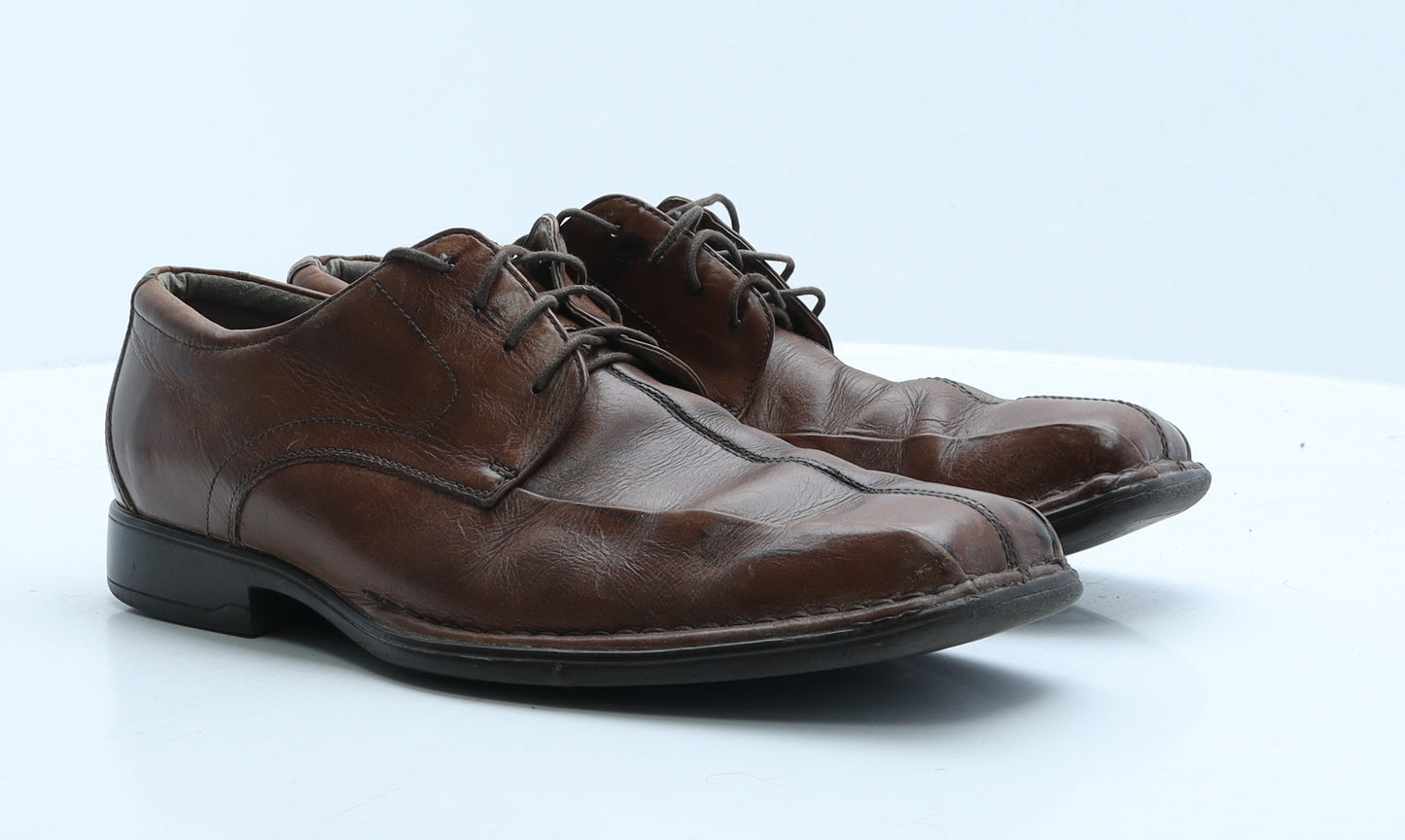 Clarks Mens Brown Leather Oxford Dress UK 1