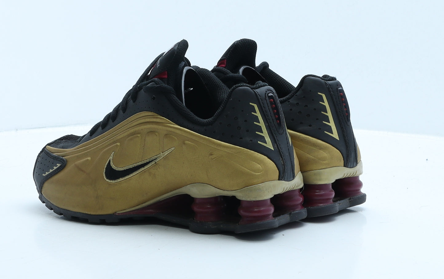 Nike Boys Gold Colourblock Leather Trainer UK 4 36.5 - Nike Shox