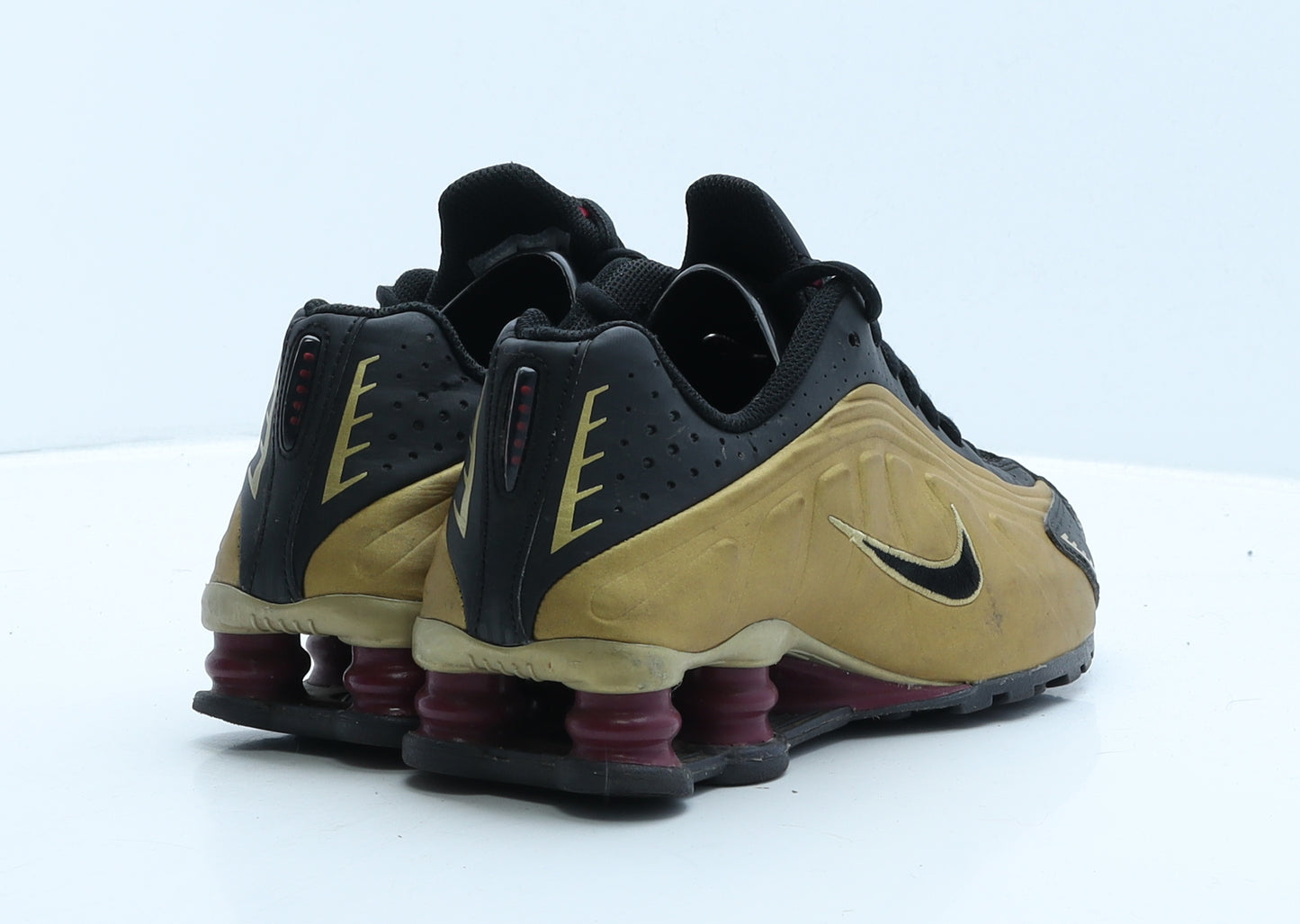 Nike Boys Gold Colourblock Leather Trainer UK 4 36.5 - Nike Shox