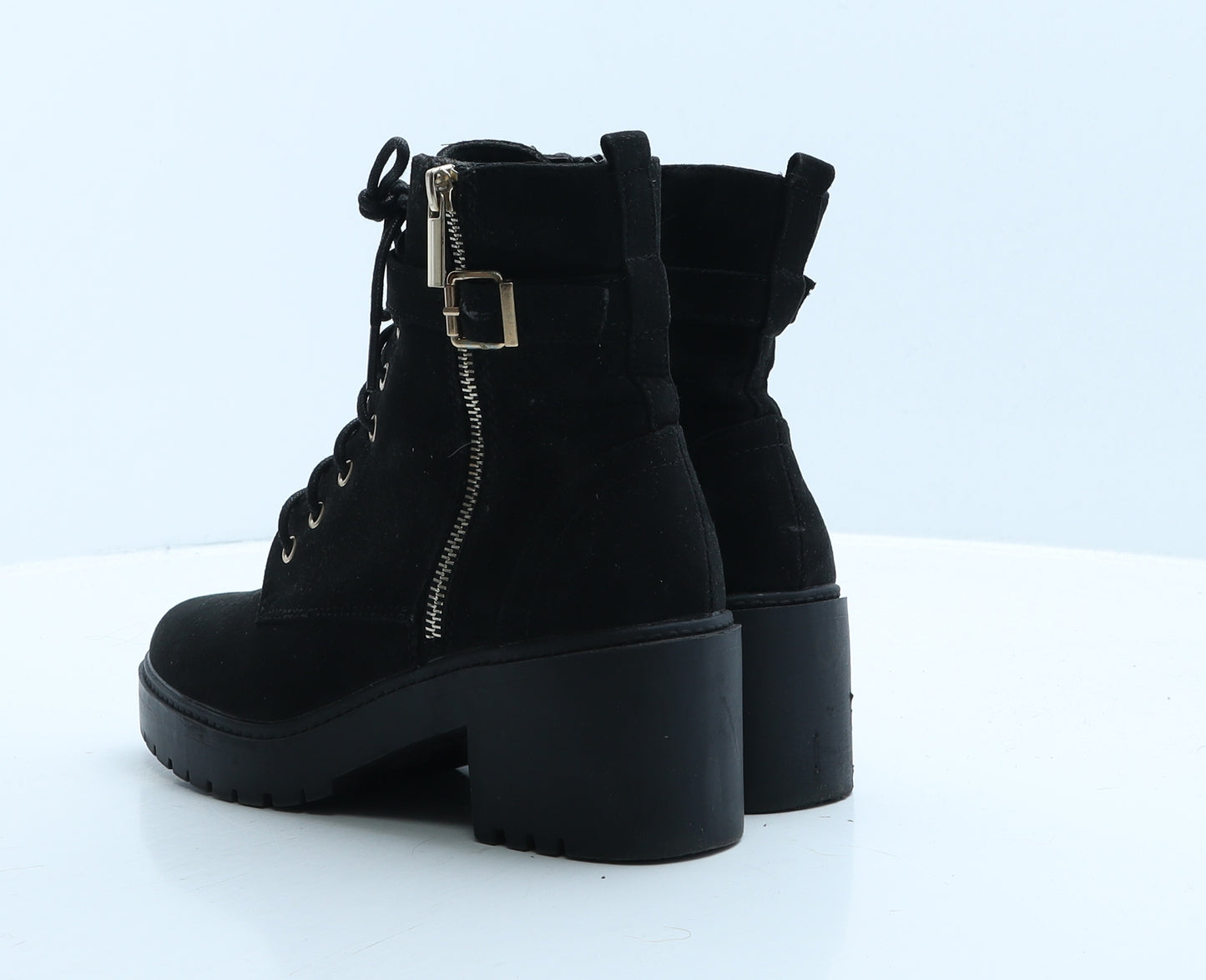 Dorothy Perkins Womens Black Suede Biker Boot UK 5