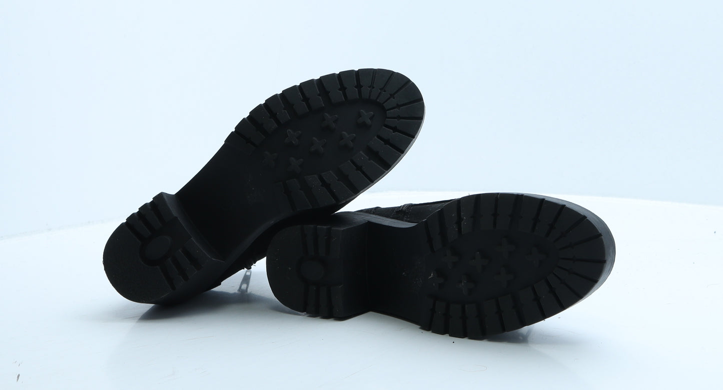 Dorothy Perkins Womens Black Suede Biker Boot UK 5