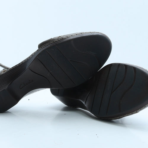 Clarks Womens Brown Leather Strappy Sandal UK 7 40