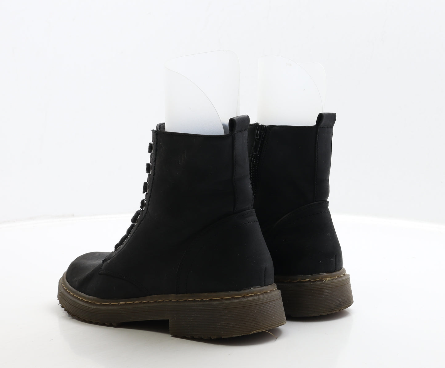 Matalan Womens Black Leather Biker Boot UK 5 38