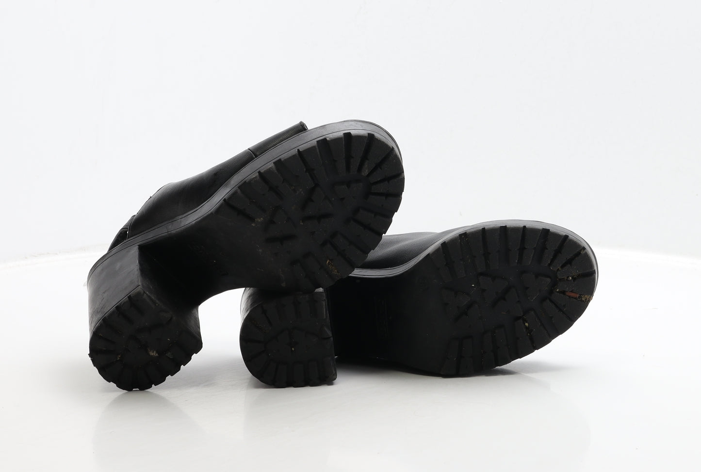 H&M Womens Black Leather Slingback Heel UK 5 38