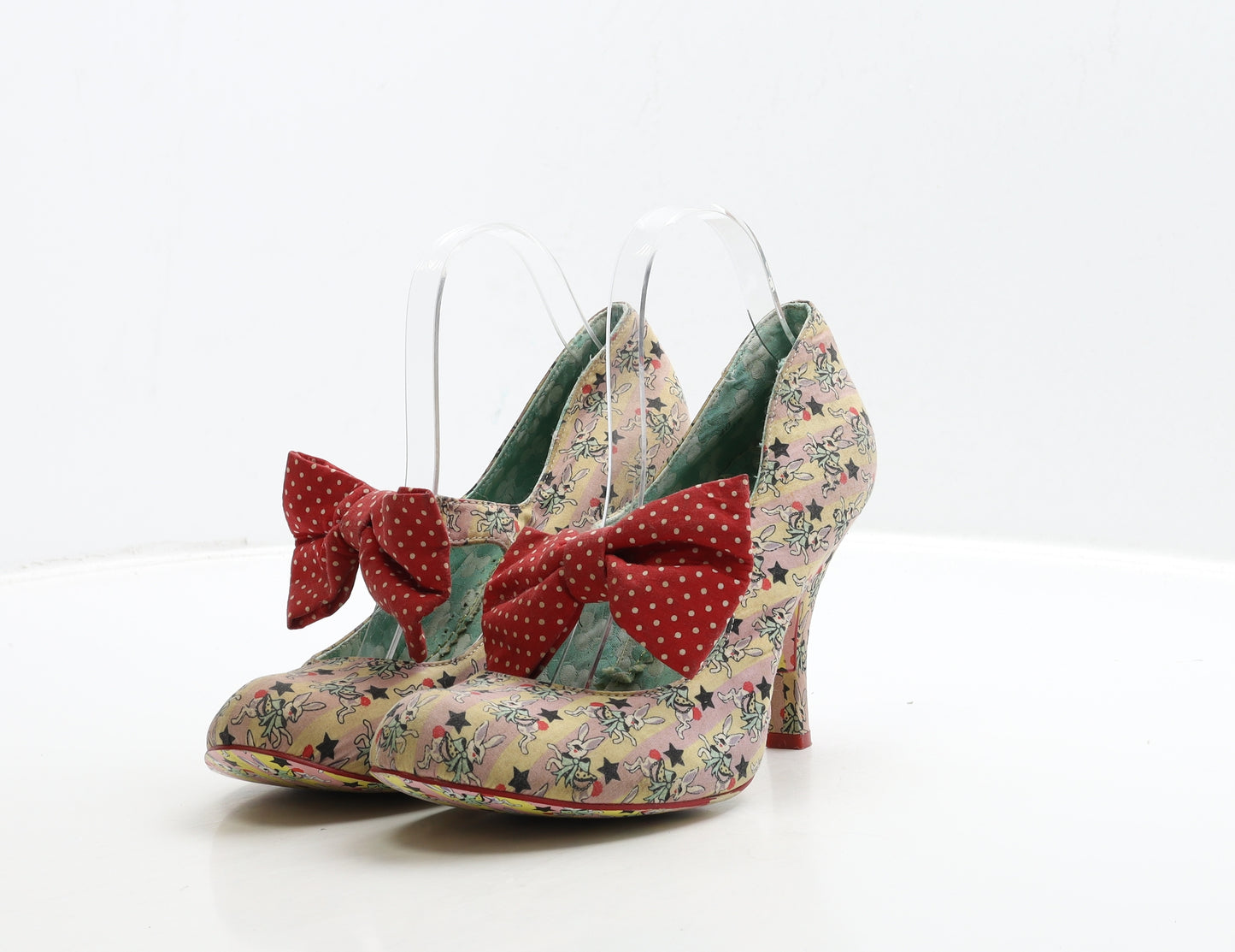 Irregular Choice Womens Multicoloured Geometric Polyester Court Heel UK 7 40 - Rabbit Print