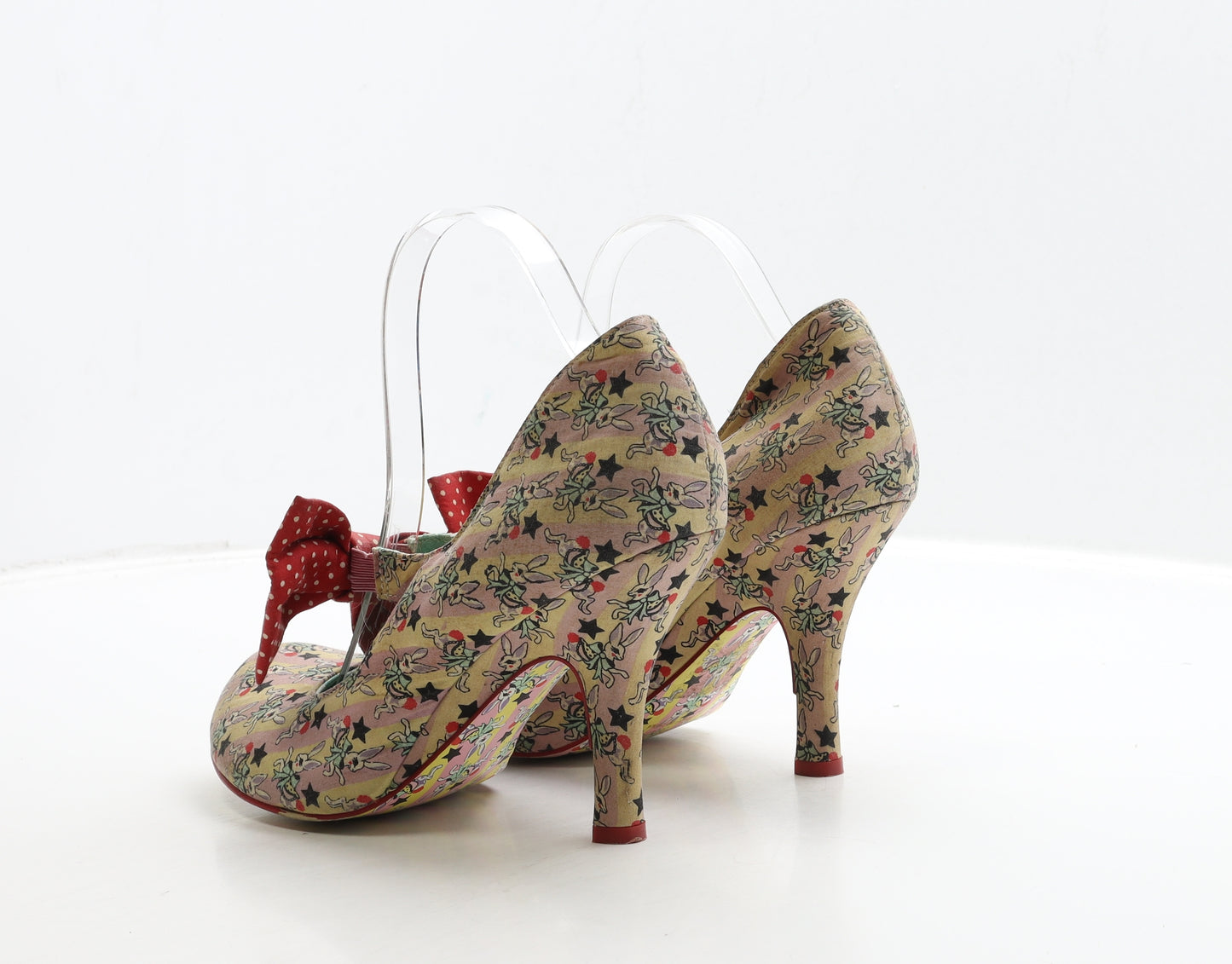 Irregular Choice Womens Multicoloured Geometric Polyester Court Heel UK 7 40 - Rabbit Print