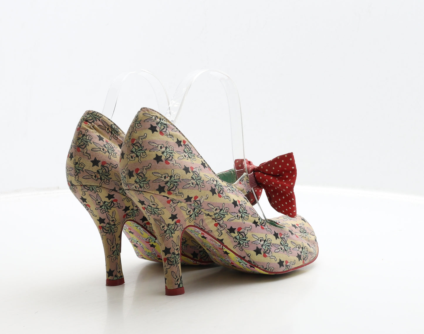 Irregular Choice Womens Multicoloured Geometric Polyester Court Heel UK 7 40 - Rabbit Print