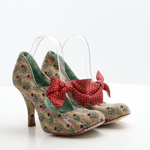 Irregular Choice Womens Multicoloured Geometric Polyester Court Heel UK 7 40 - Rabbit Print