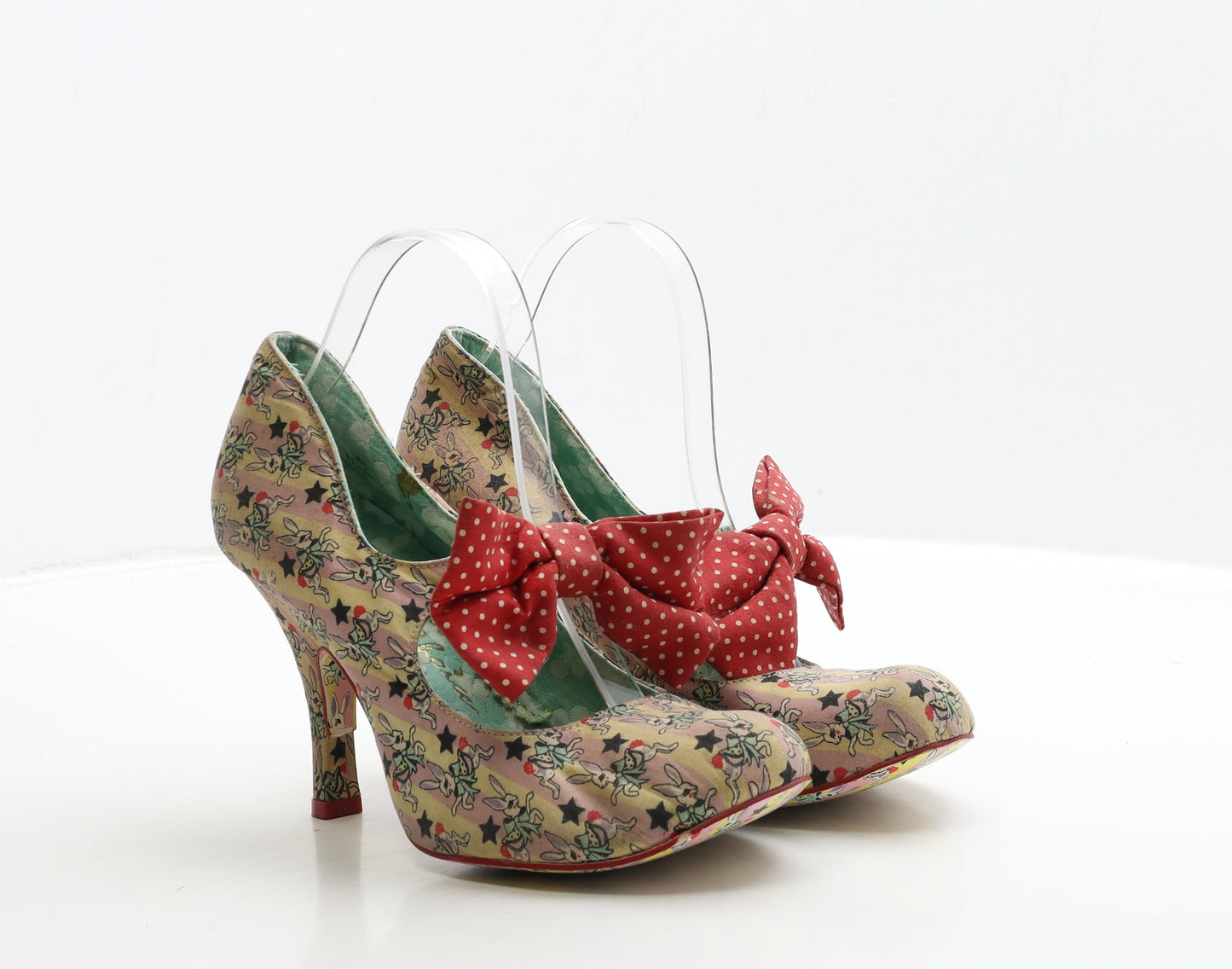 Irregular Choice Womens Multicoloured Geometric Polyester Court Heel UK 7 40 - Rabbit Print