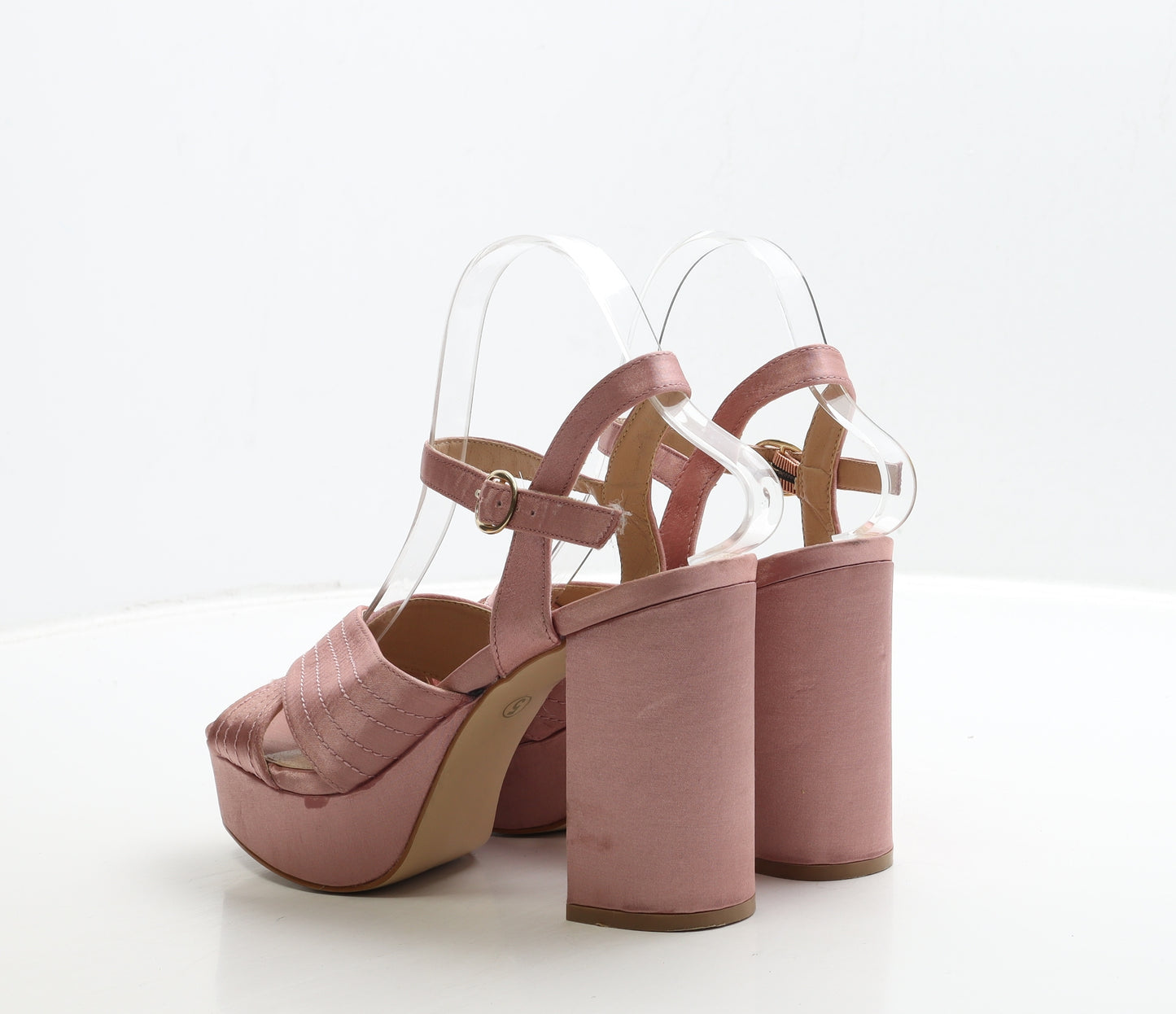 V By Very Womens Pink Polyester Strappy Heel UK 5 38