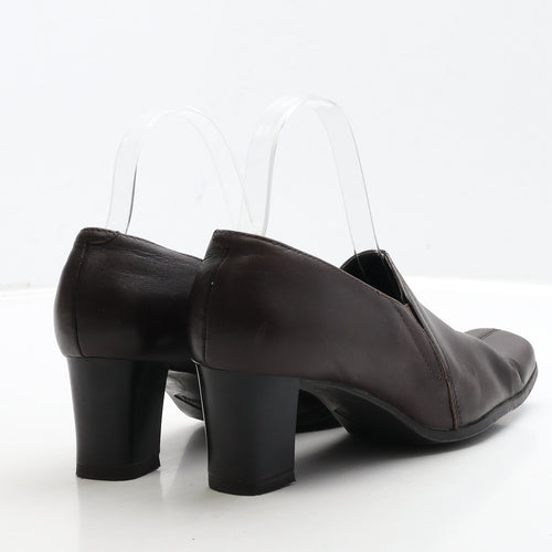 Marks and Spencer Womens Brown Leather Court Heel UK 5.5 38.5 - FootGlove
