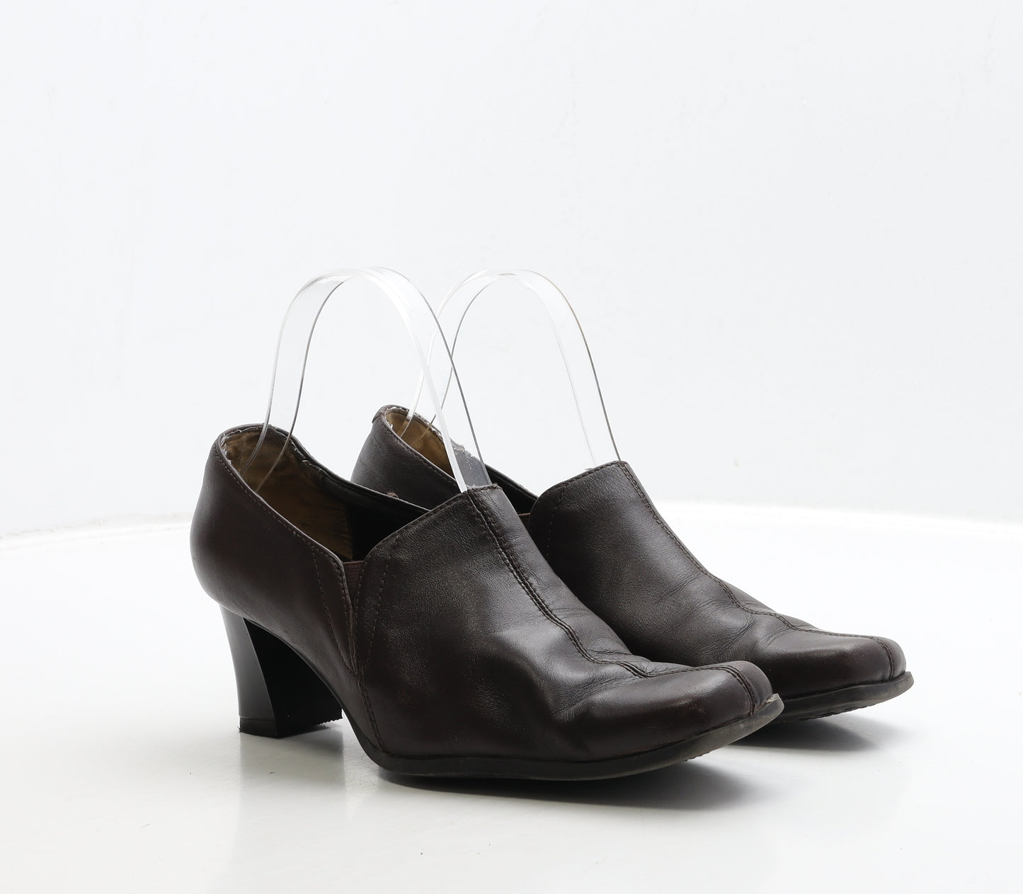 Marks and Spencer Womens Brown Leather Court Heel UK 5.5 38.5 - FootGlove