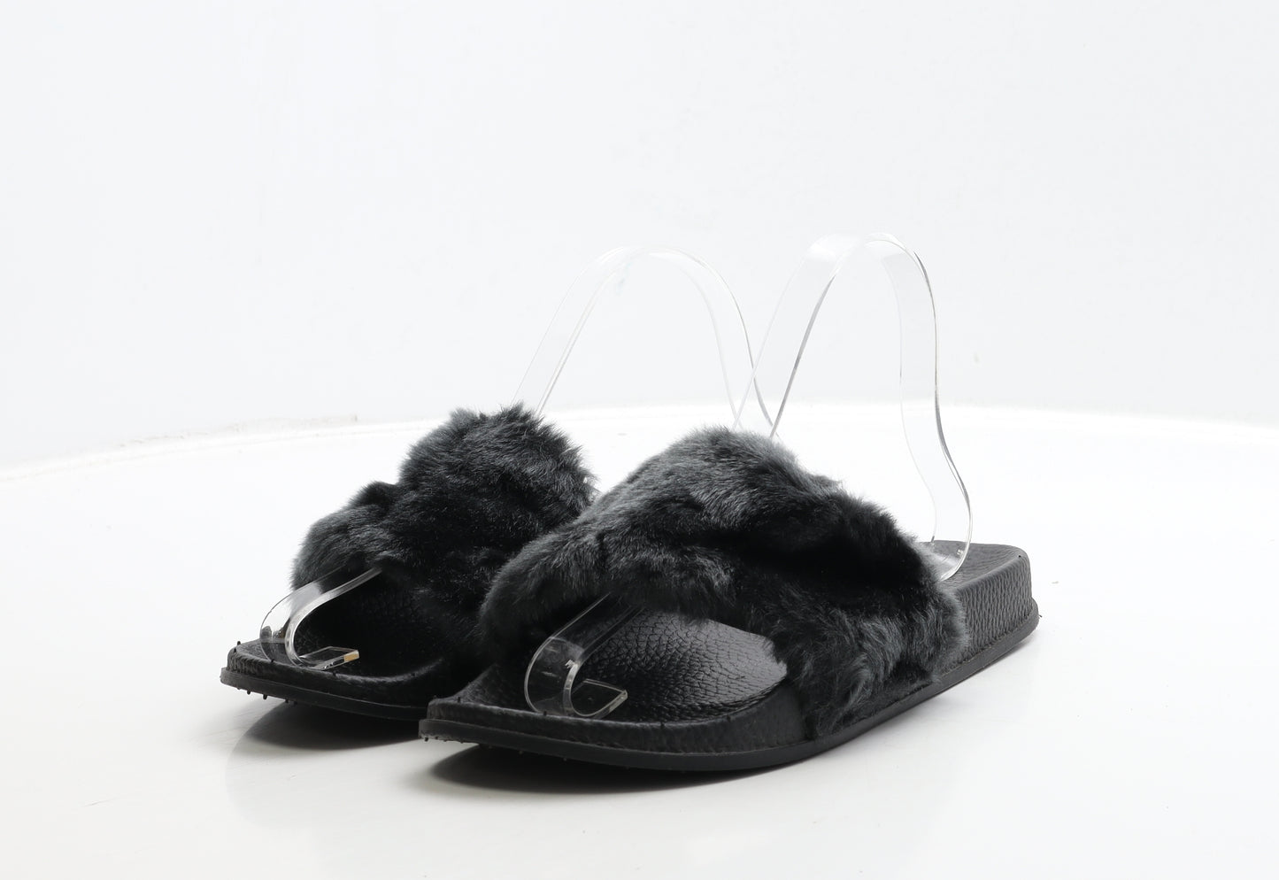 Preworn Womens Black Polyester Slider Sandal UK 7 40