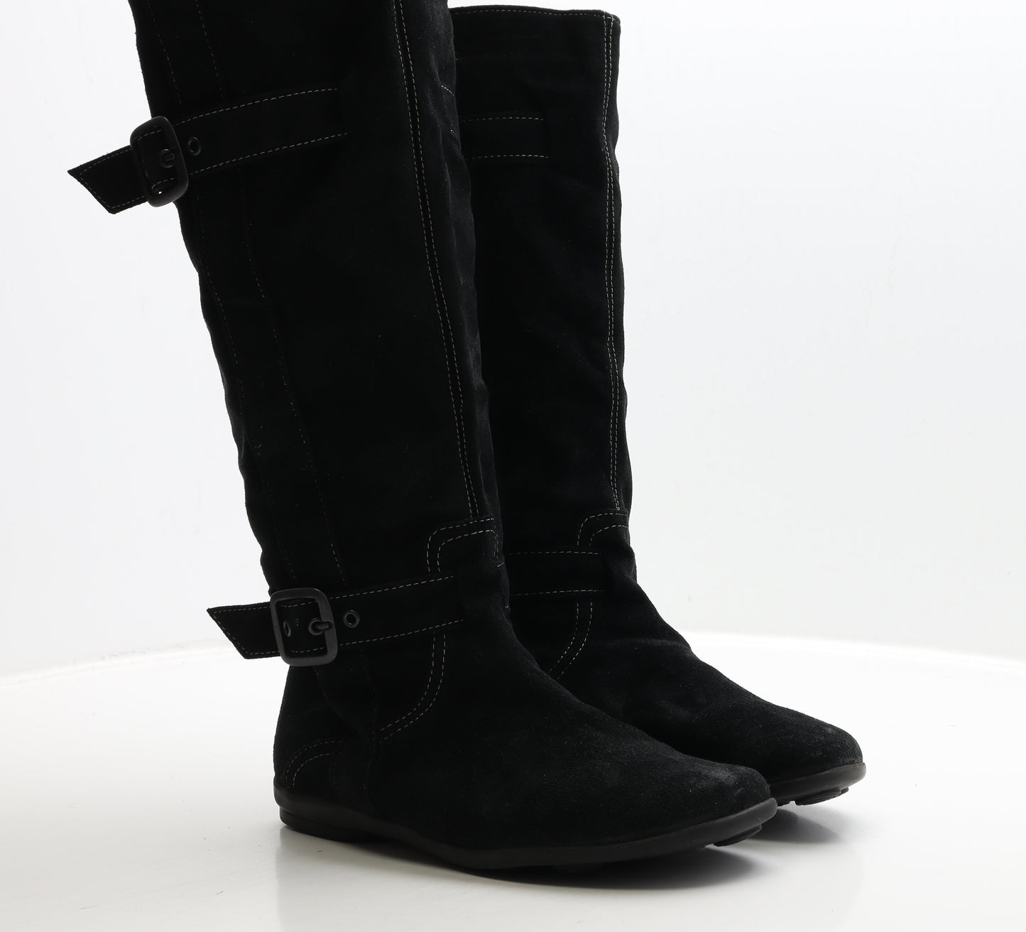 Flexisole Womens Black Leather Biker Boot UK 6 39