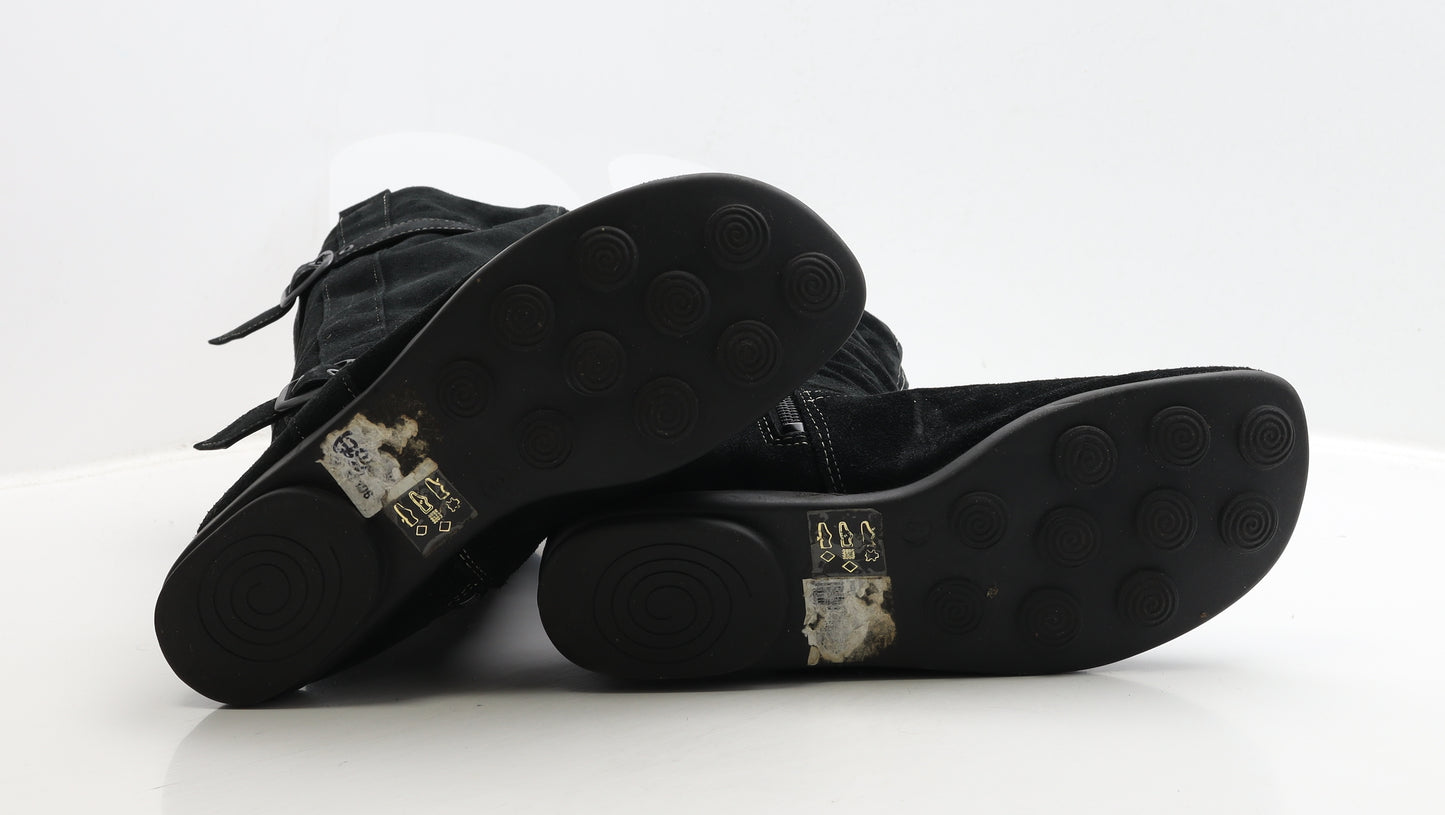 Flexisole Womens Black Leather Biker Boot UK 6 39