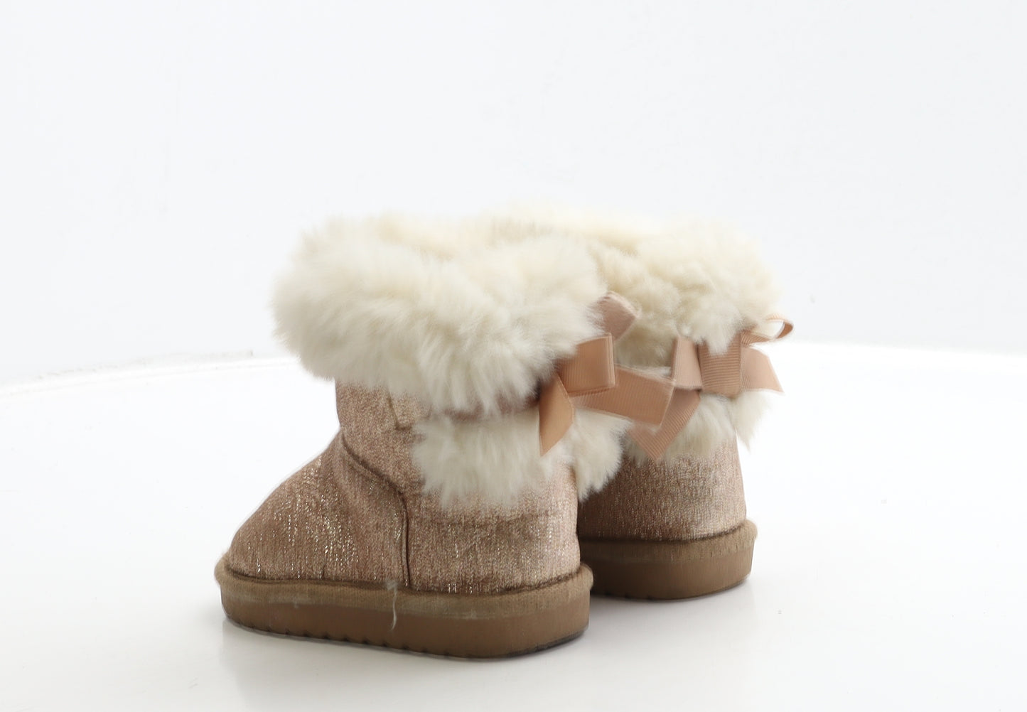 Primark Girls Gold Polyester Shearling Style Boot UK 6 23