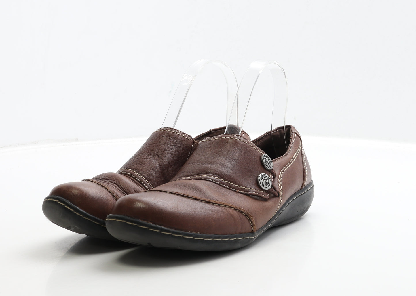 Clarks Womens Brown Leather Flat UK 5 38