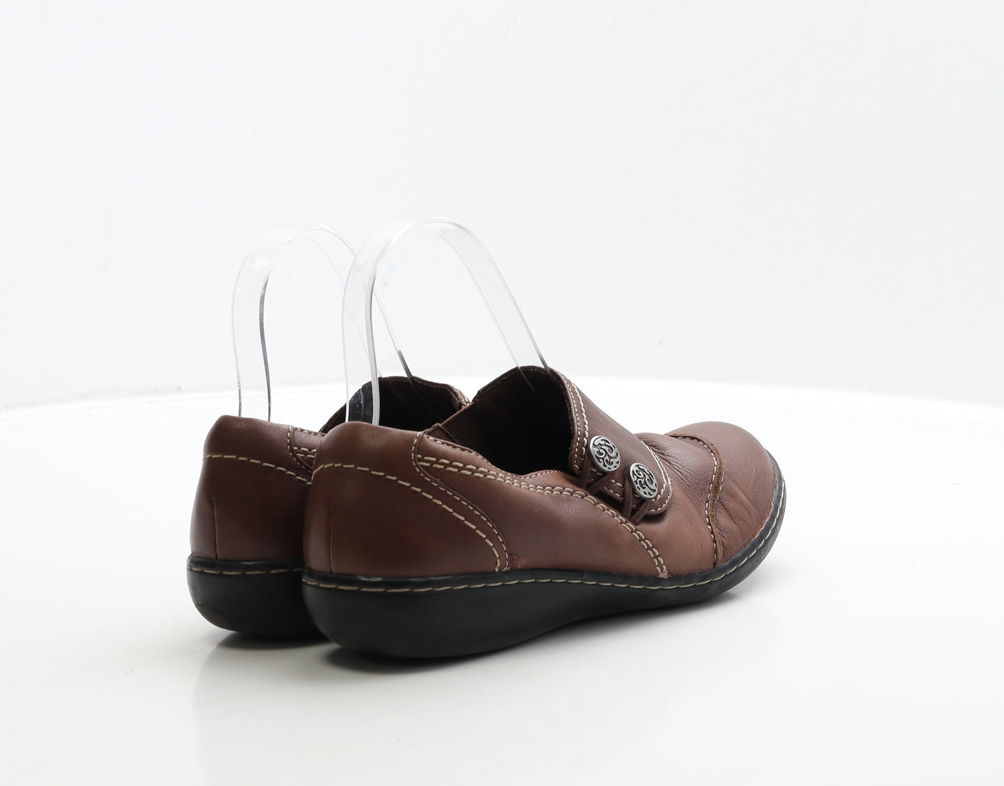 Clarks Womens Brown Leather Flat UK 5 38