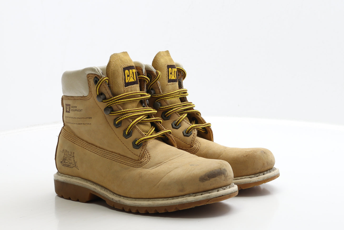 CAT Mens Brown Leather Combat Boot UK 5 36