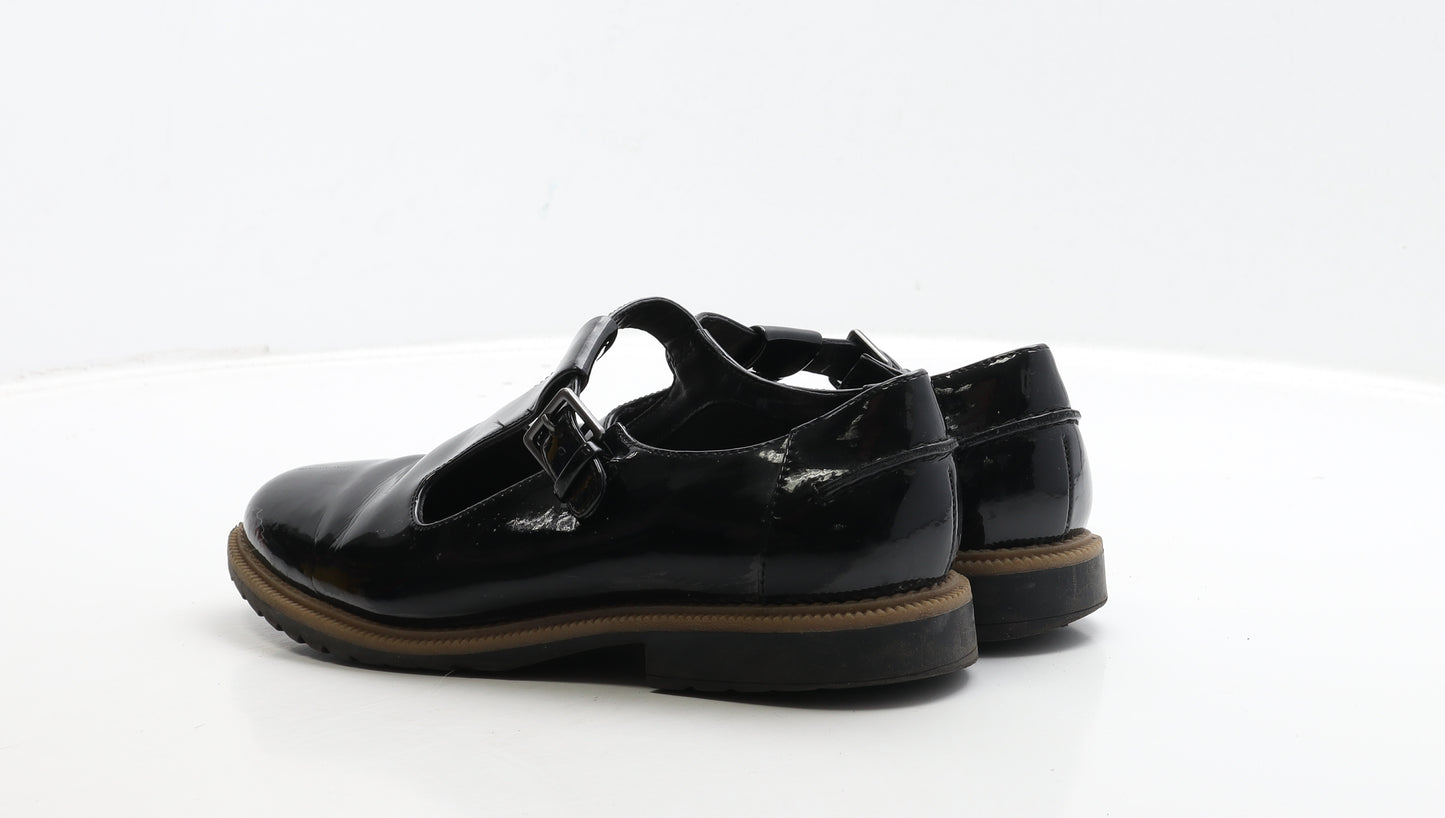 Clarks Womens Black Leather Mary Jane Flat UK 5.5 39