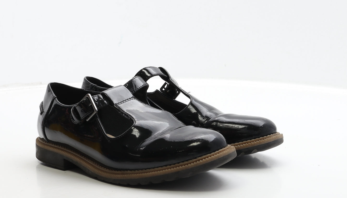 Clarks Womens Black Leather Mary Jane Flat UK 5.5 39