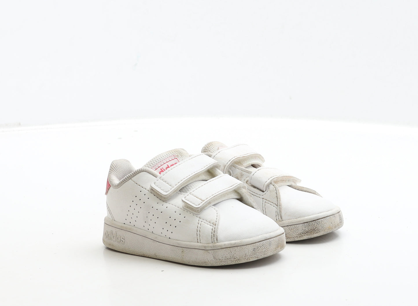adidas Girls White Polyester Trainer UK 4 20