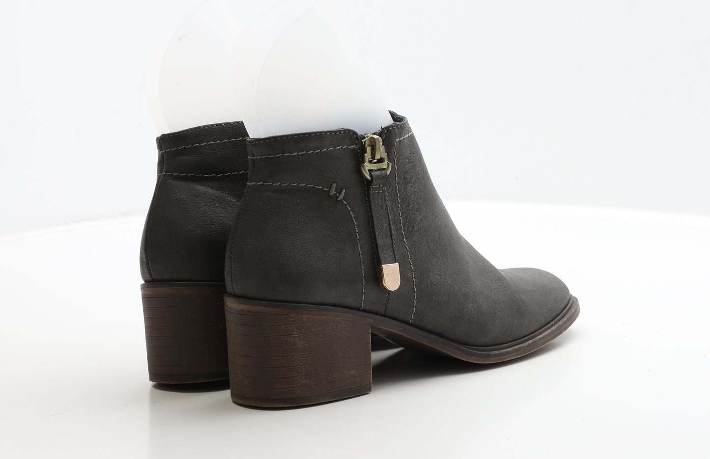 Peacocks Womens Brown Leather Bootie Boot UK 4 37