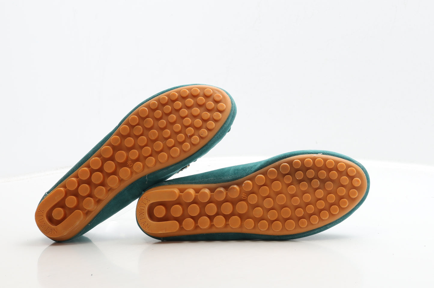 Preworn Womens Green Suede Loafer Flat UK 7 40