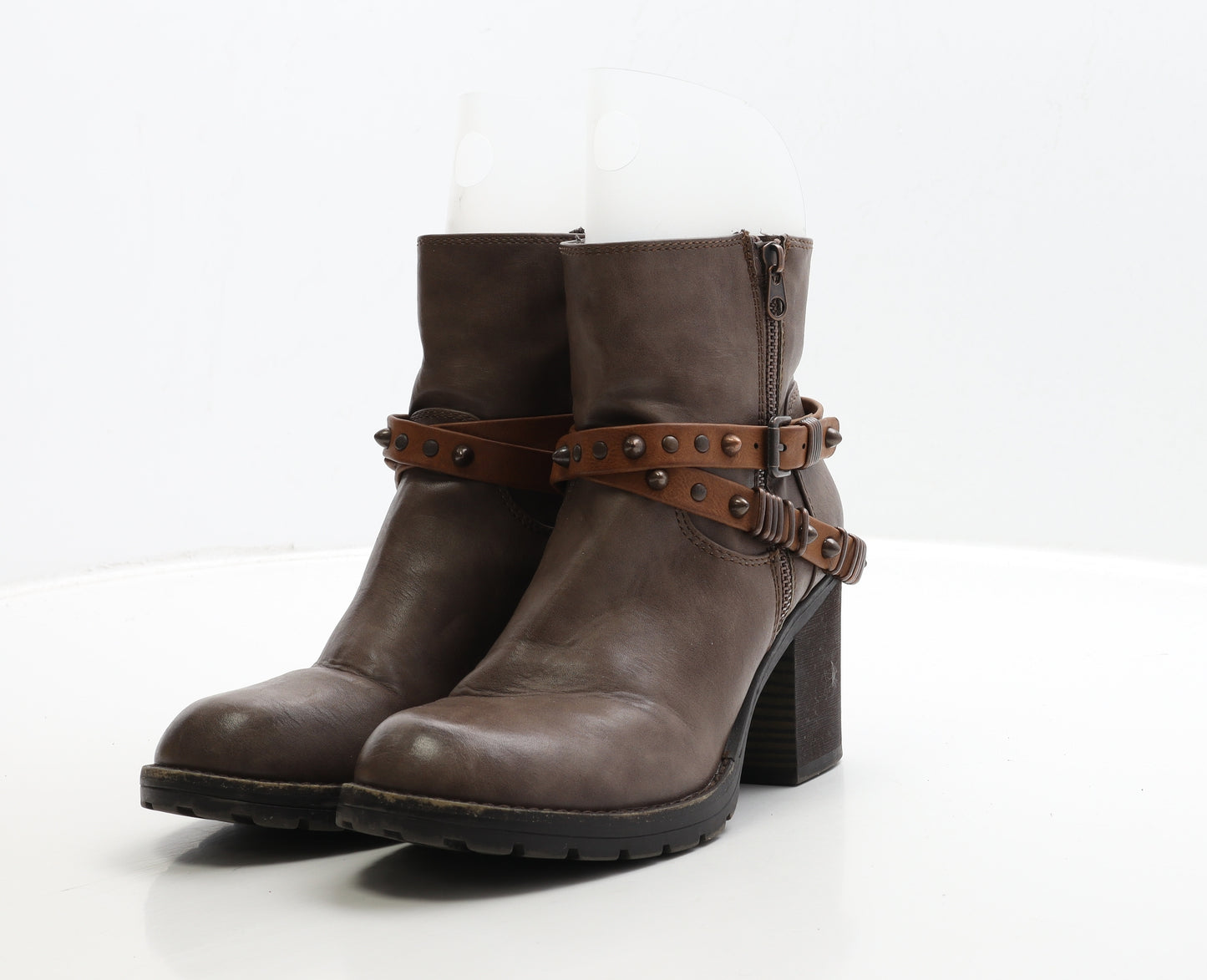 Graceland Womens Brown Leather Biker Boot UK 5 38