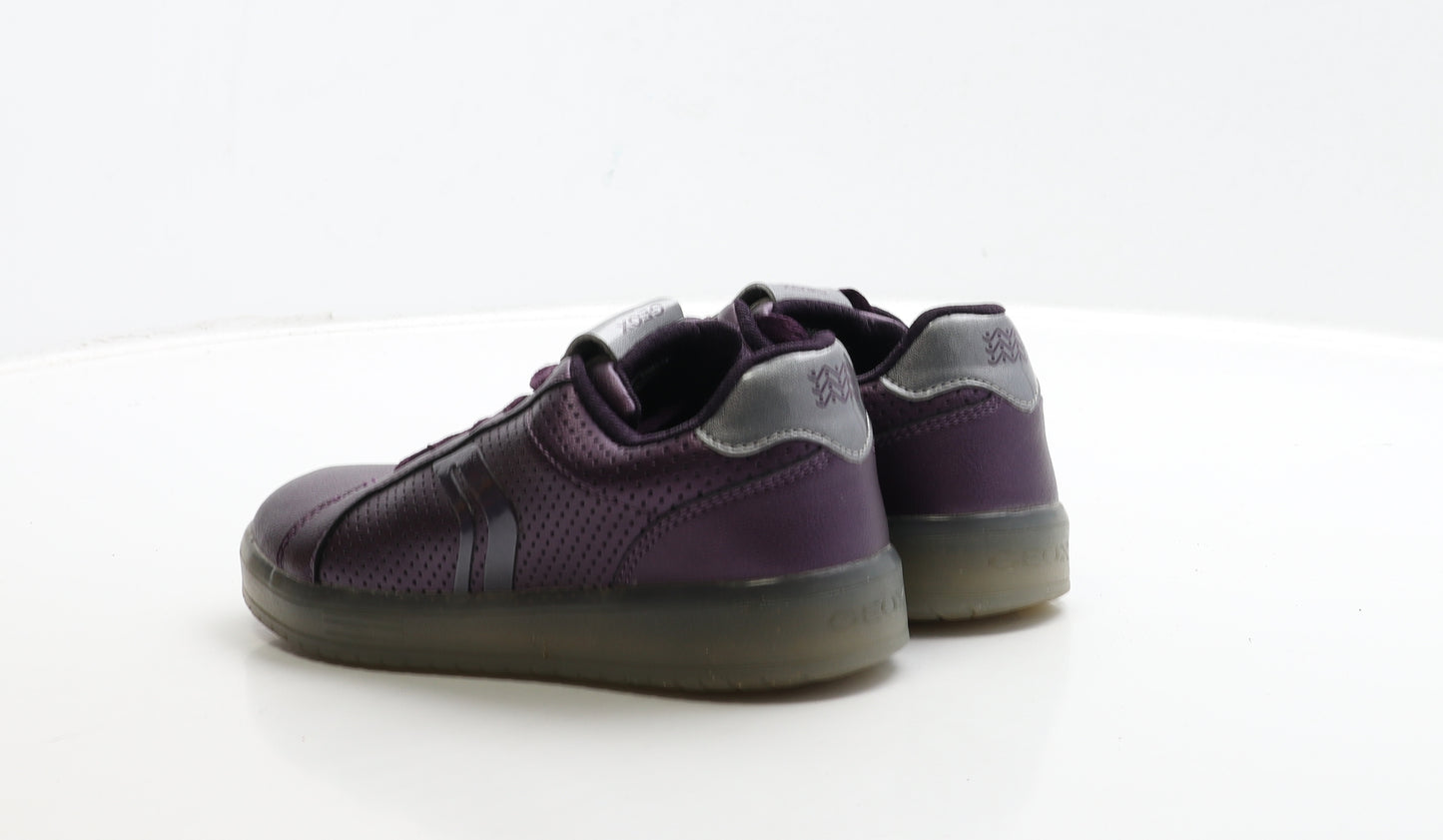 Geox Girls Purple Polyester Trainer UK 1 33