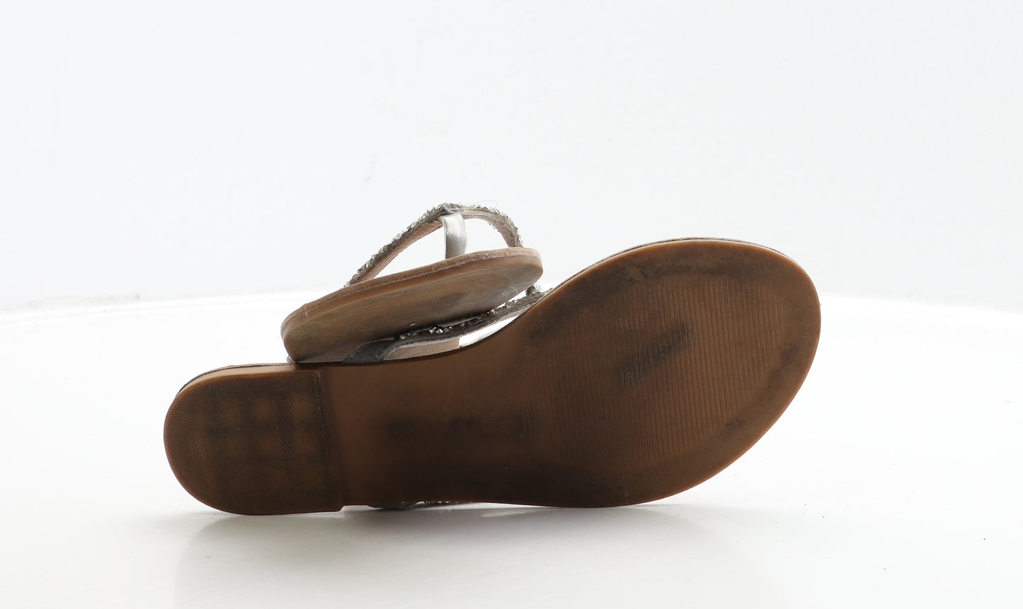 George Womens Silver Polyester Thong Sandal UK 6 39
