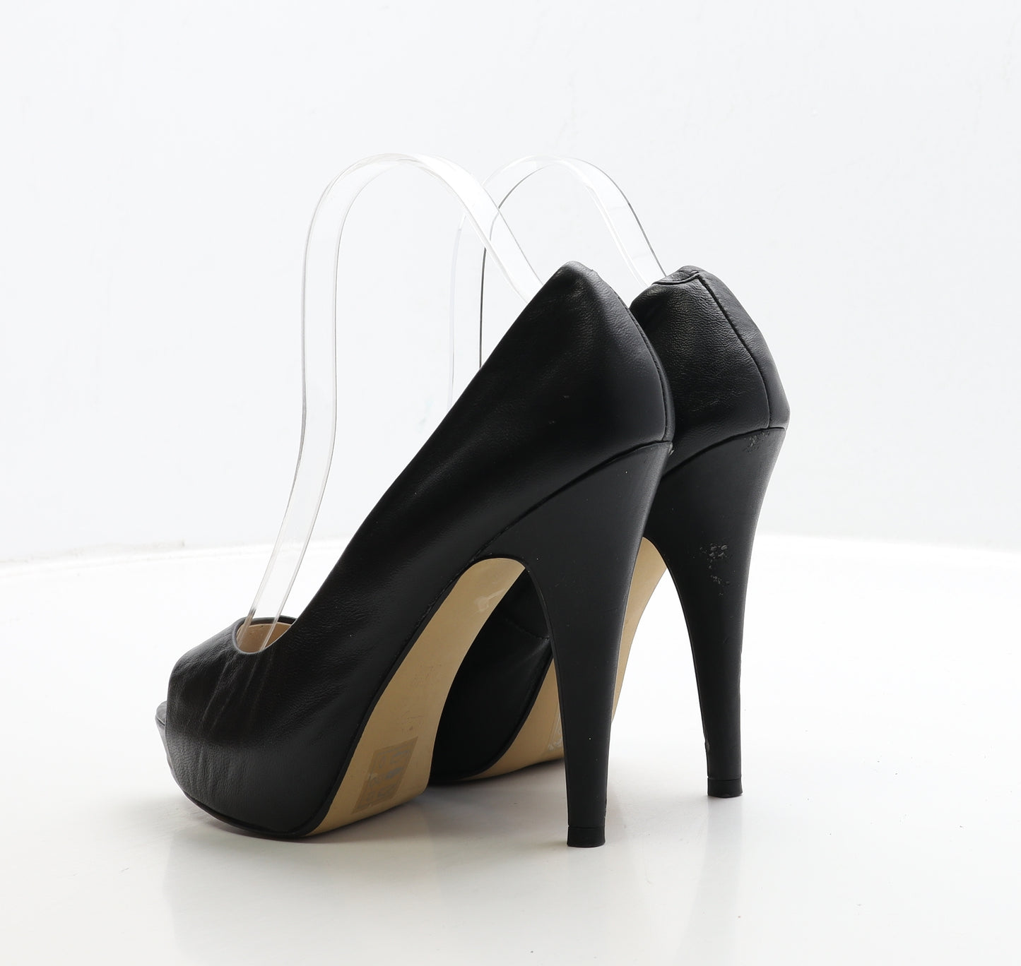 MNG Womens Black Leather Court Heel UK 5 38
