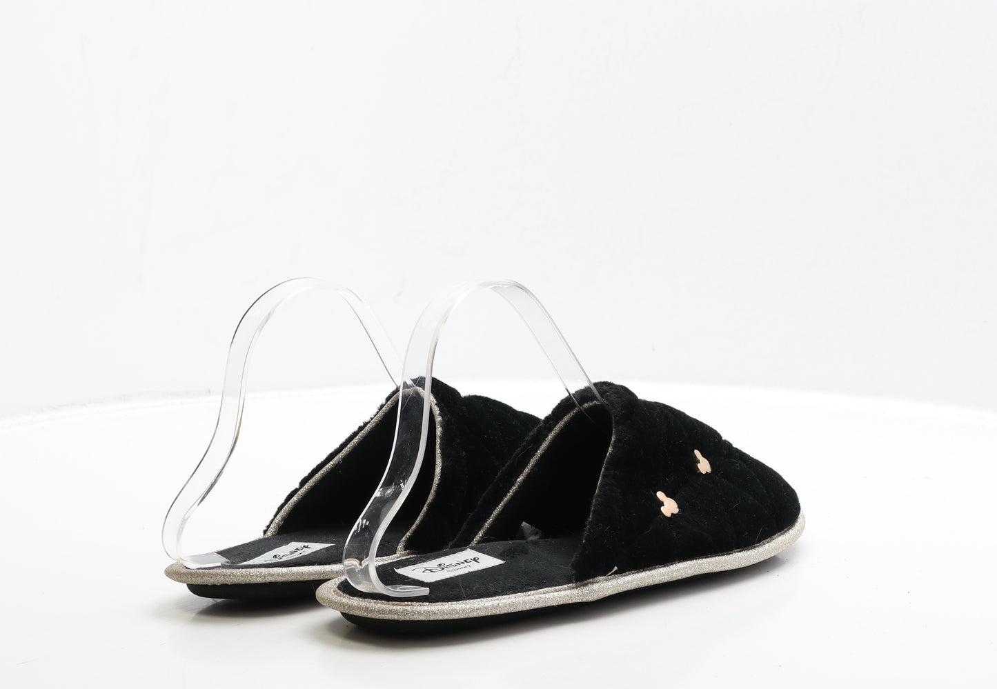 Disney Womens Black Polyester Slider Slipper UK 38 - Mickey Mouse