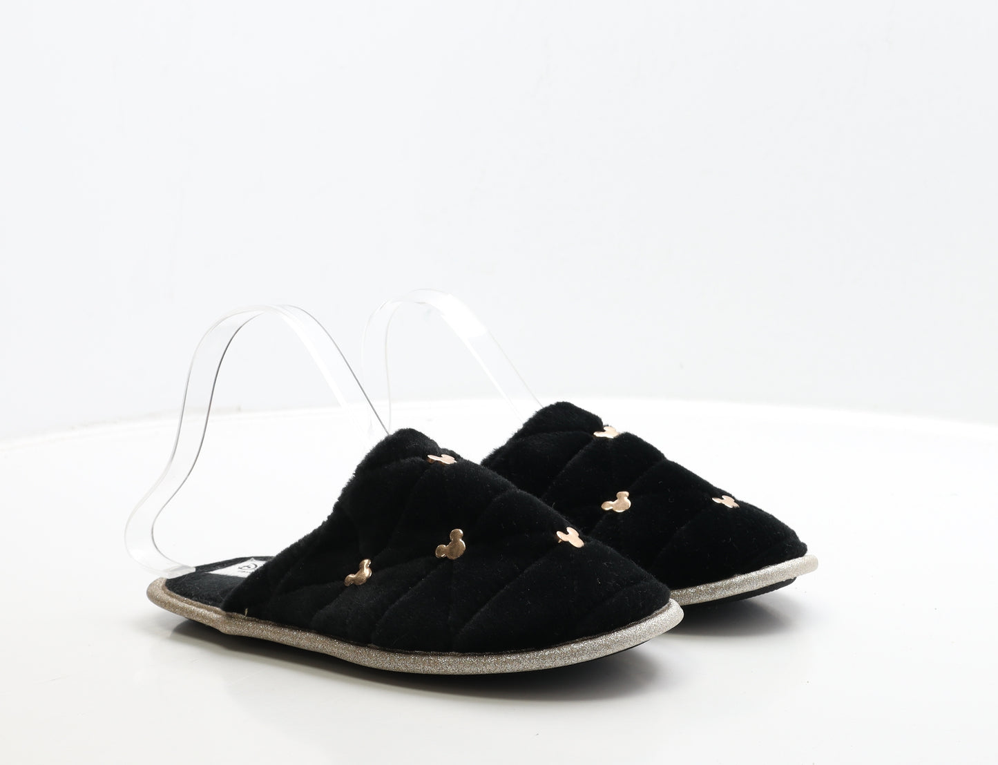 Disney Womens Black Polyester Slider Slipper UK 38 - Mickey Mouse