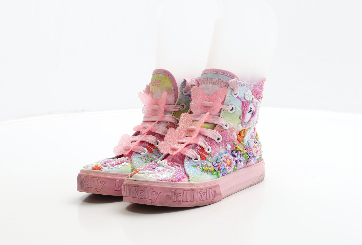 Lelli Kelly Girls Multicoloured Floral Polyester Trainer UK 11 29 - Unicorn Detail