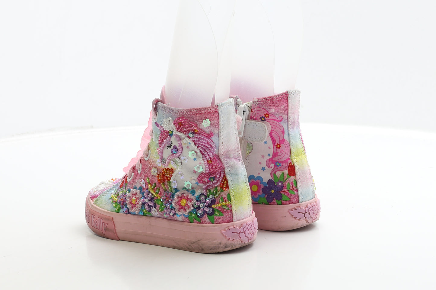 Lelli Kelly Girls Multicoloured Floral Polyester Trainer UK 11 29 - Unicorn Detail