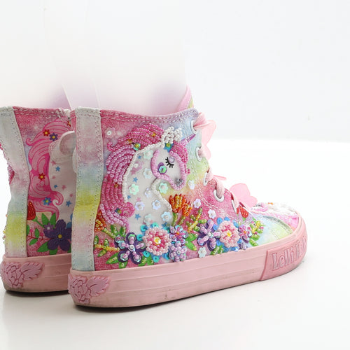 Lelli Kelly Girls Multicoloured Floral Polyester Trainer UK 11 29 - Unicorn Detail