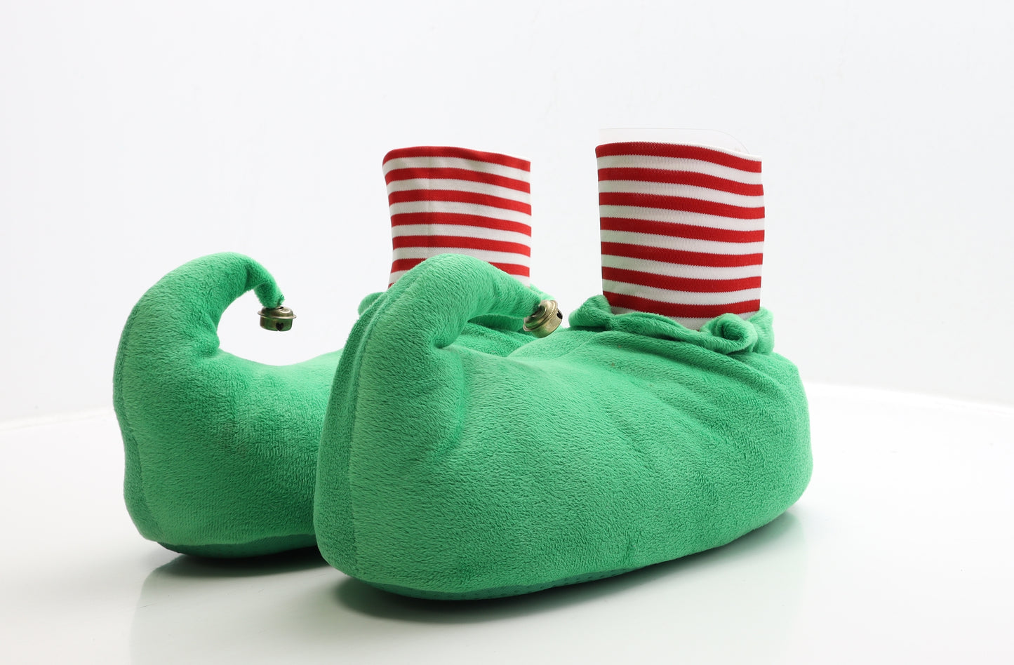 Dunnes Stores Mens Green Striped Polyester Sock Slipper UK 8 41 - Christmas Elf