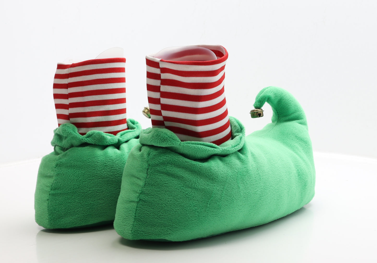 Dunnes Stores Mens Green Striped Polyester Sock Slipper UK 8 41 - Christmas Elf