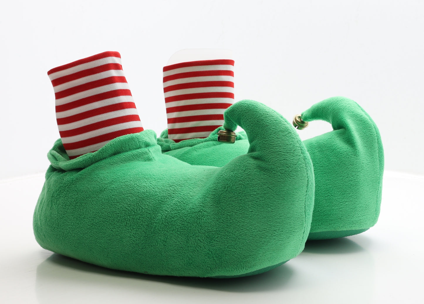 Dunnes Stores Mens Green Striped Polyester Sock Slipper UK 8 41 - Christmas Elf