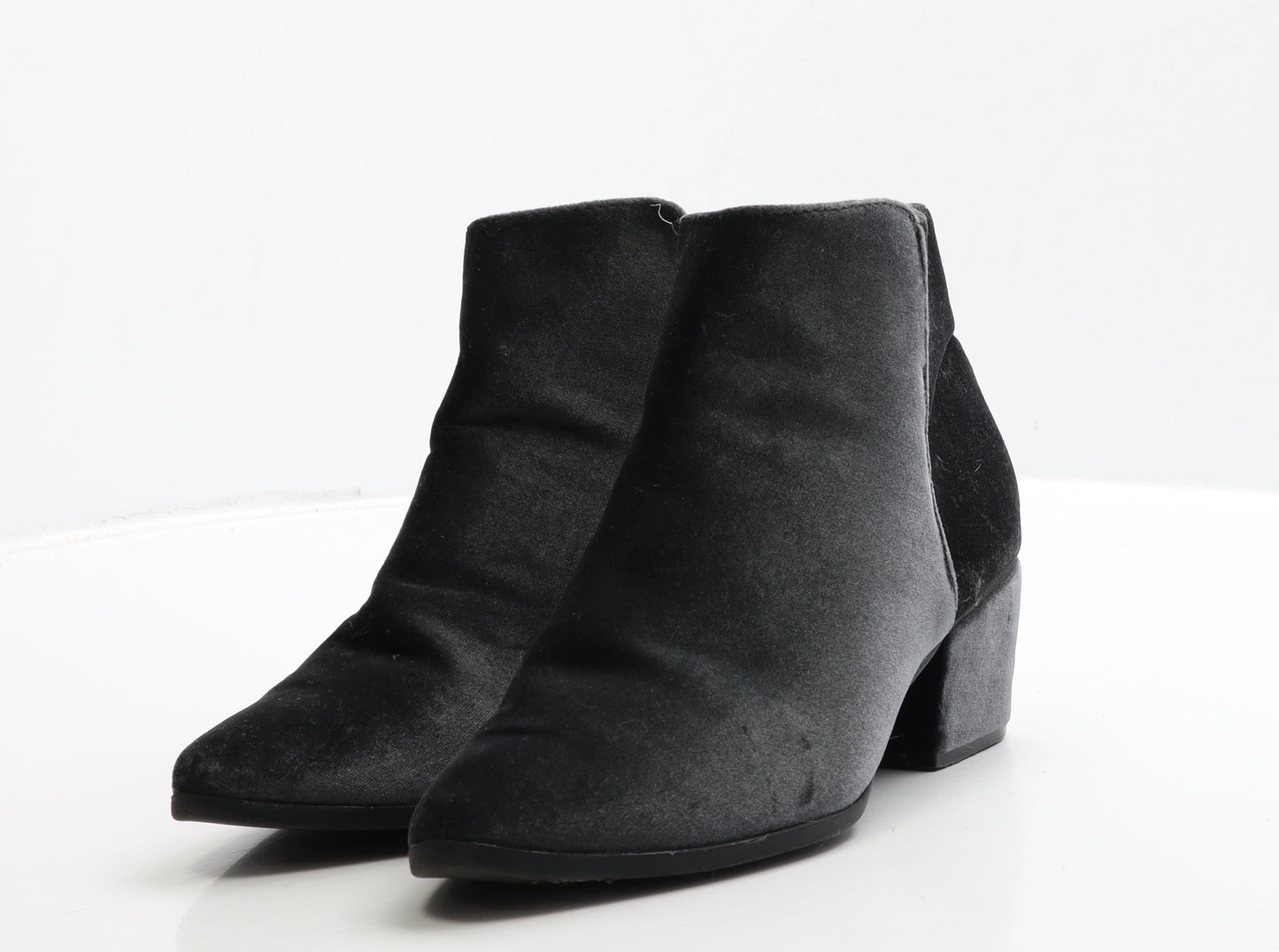 Primark Womens Grey Suede Bootie Boot UK 5 38 - Wide Fit