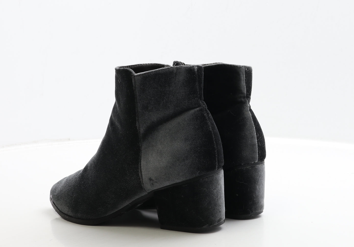 Primark Womens Grey Suede Bootie Boot UK 5 38 - Wide Fit